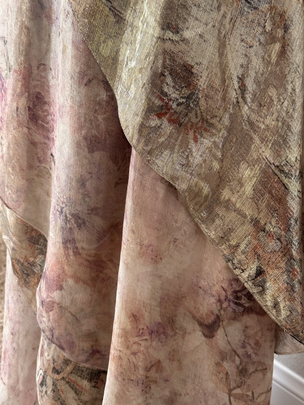 Ralph Lauren Purple Label Floral Metallic Silk Maxi Skirt - Picture 5 of 14